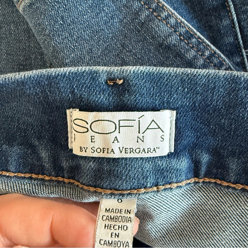 Sofia by Sofia Vergara Margot Wide Leg High-Rise Cargo Jeans Women’s Size 8 - Picture 8 of 9